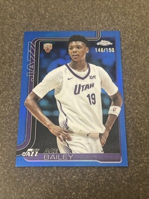 2025-26 Topps Chrome - Ace Bailey #255 Blue Refractor /150 (RC)