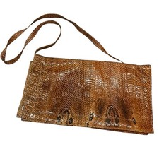 Vintage Brown Snakeskin Shoulder Bag