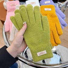 Touchscreen-Strickhandschuhe Damen Winterhandschuhe Bonbonfarben K&auml;ltefest