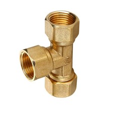 DN15 Brass 1/2" Female  Hose Tee Connector Metal Adapter Gas  Coupler Easy