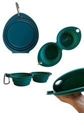 Collapsible 2 in 1 Dog Travel Bowls, Travel Dog Bowls for Camping, Hiking Dog...
