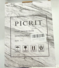 PICRIT 5 x 7 Picture Frames Set of 4 Black Wall or Tabletop Display -Open Box