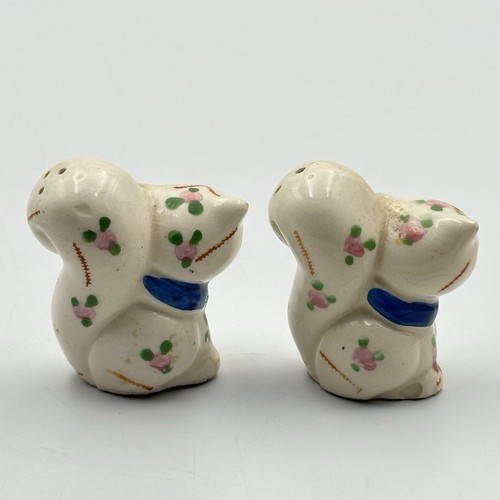 Coctelera vintage de sal y pimienta con cuello rosa rosa azul floral ardilla de Japón - Imagen 3 de 8