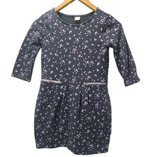 Gymboree Sweatshirt Dress Kids 12 Gray Purple Polka Dot Sparkle Zipper Detail