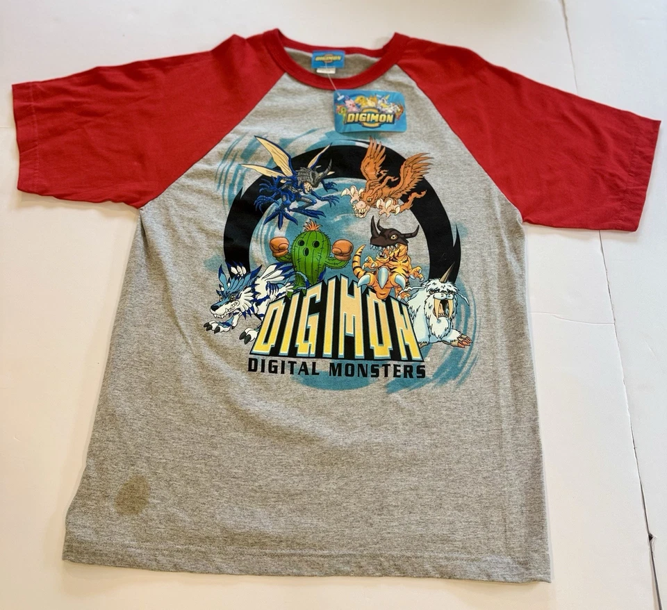 Camiseta De Colección Y2K 2000 Digimon Digital Monsters Juvenil Talla XL Nueva con Etiquetas Foto 2 de 4