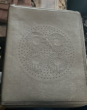 Coach Leather Zip Around Closure Gray Tablet Case