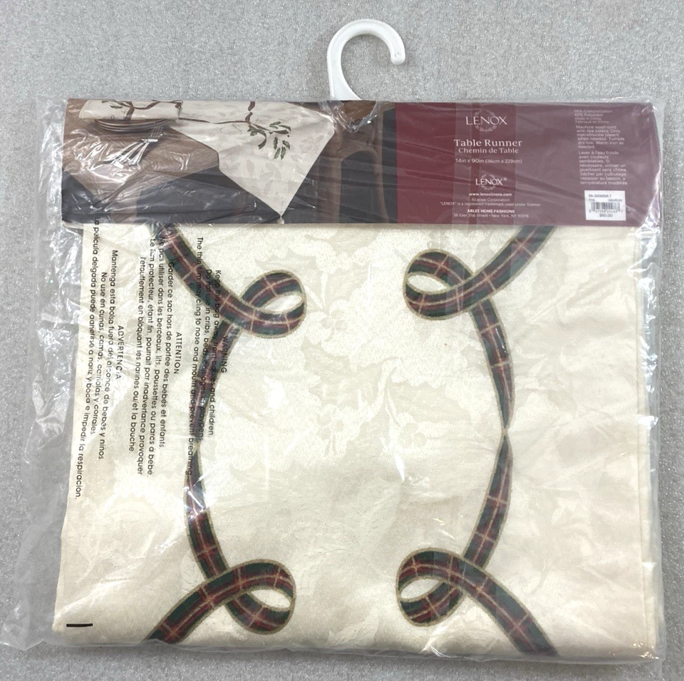 Lenox Corredor de Mesa Navidad 14" x 90"L NUEVO EN PAQUETE Foto 2 de 4