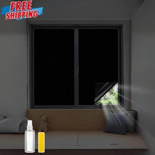 100% Blackout Window Film UV Sun Heat Blocking Protection Privacy Cover Glass