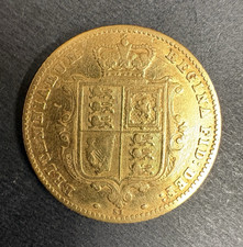 1866 Half Sovereign Shield Back Young Victoria, 22ct Gold Bullion