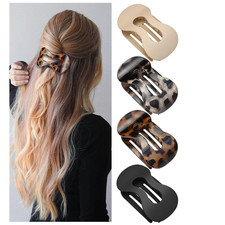 Matte French Lay Flat Claw Clips for Women - 4 Pcs No-Slip Hair Clips