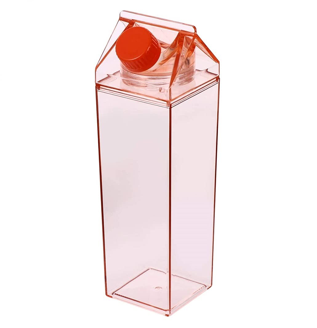 17oz (500ml) Plastic Square Milk Bottles No Bpa Leak...