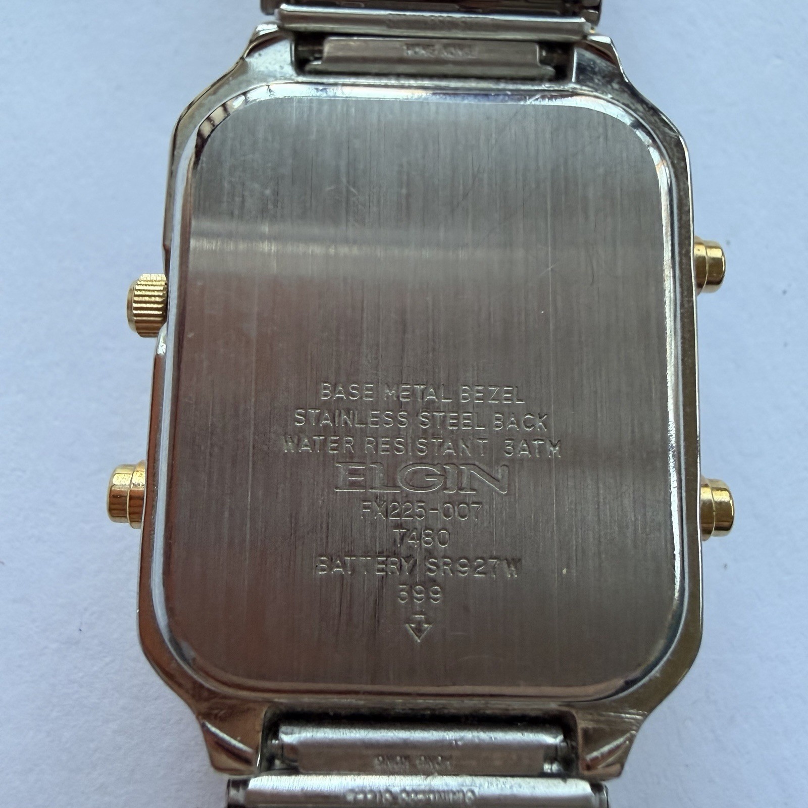 Elgin Two-Tone Rectangular Quartz Watch Stretch B… - image 5