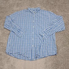 Chaps Men's Button Up Shirt Check Blue 2X-Large