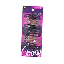 Metal Contour Hair Snap Clips 12 Count Pack of 1 Assorted Dark Metals 12 Ct