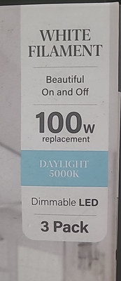 (3Pk)Feit Electric Dimmable LED Light Bulb Glass White Daylight G25 E26 100w*397