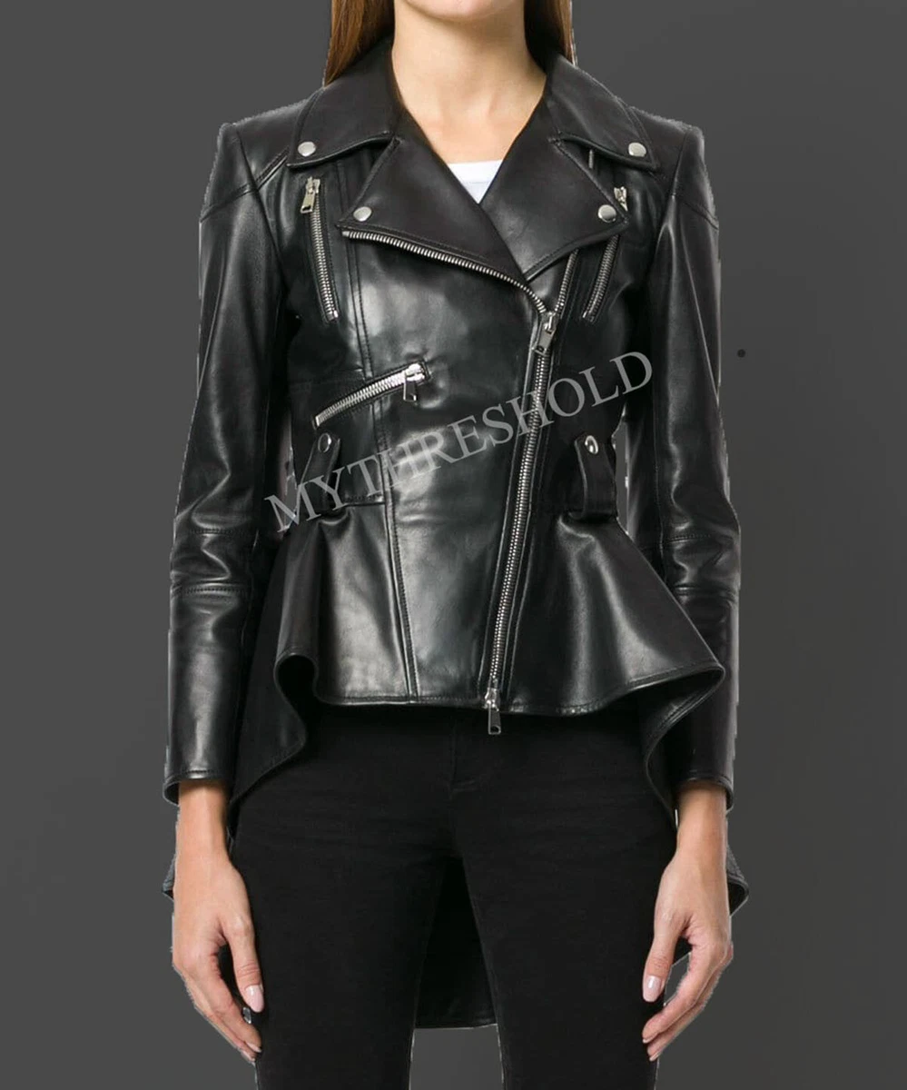 Designer leather top jacket womens
