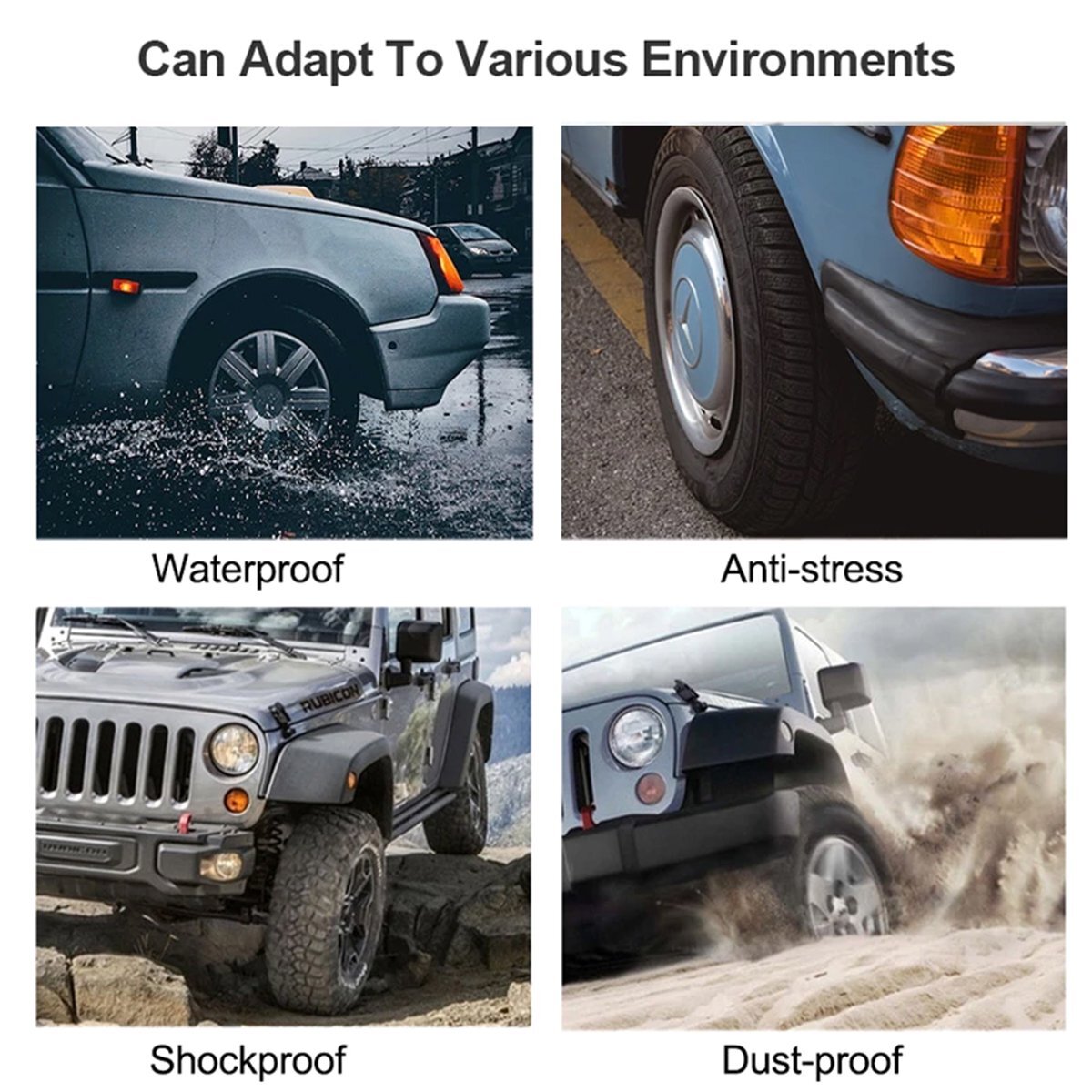 Wireless Car Solar TPMS LCD Tire Pressure Monitoring System + 4 External Sensors