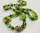 Murano Glass Millefiori 20 inch Long Necklace.hand blown glass from Italy