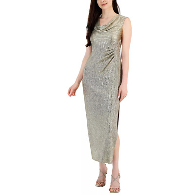 Copied - Connected Cowlneck Metallic Gown | COLOR: MUSHROOM GOLD | eBay