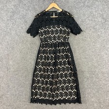 Little White Lies Womens Dress Size XS Black Floral Lace Sheath Lined Zip 42213