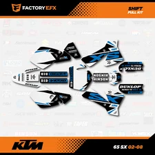 KTM 65 Blue Shift Graphic Kit 02-08 65sx sx Decal Sticker Racing Kit 2002-2008