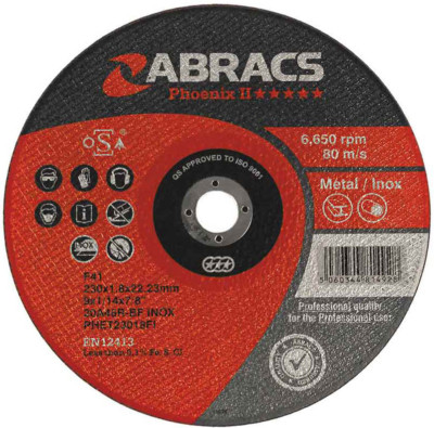 ABRACS Phoenix II extra dünne Metall-Inox-Trennscheiben - 100 mm x 1,0 mm x 16 mm