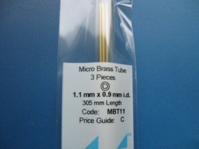 (7,98  /m), Albion Alloys, Mikro Messingrohr-Set, Ø 1,1 mm, MBT11