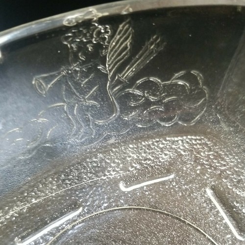 Vintage Cupid Heart/Arrow Glass 5" Valentine Dish McKee 1920-1950s Imperfections - Picture 9 of 9