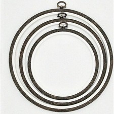 StitchPro Wood-Style Embroidery Hoop Set - 5 Piece Display Frame, Plastic Cross