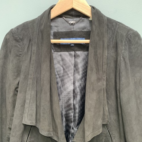 Cole Haan Black Suede Light Jacket Open Front Small - Picture 2 of 10