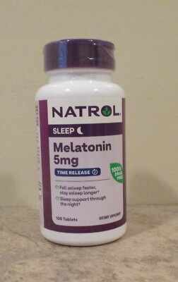 Natrol Melatonin 5 Mg Dietary Supplement - Time Release Sleep Tablets - 100 Tabs