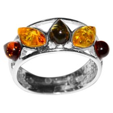 3.33g Authentic Baltic Amber 925 Sterling Silver Ring Jewelry N-A7172 s.6