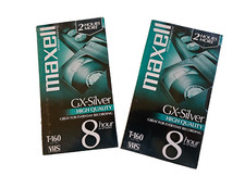 Lot of 2 MAXELL 8 Hour GX-Silver T-160 VHS Video Cassette Tape NEW SEALED