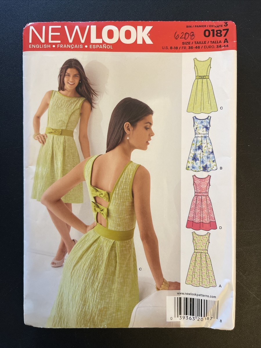 New Look 0187 Pattern Dress Size 8 10 12 Misses Precut 2013 Sleeveless |  eBay