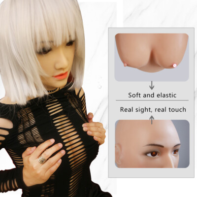 TRANSKIN Silicone Female Face With Breast Forms Fake Boobs  Crossdress 