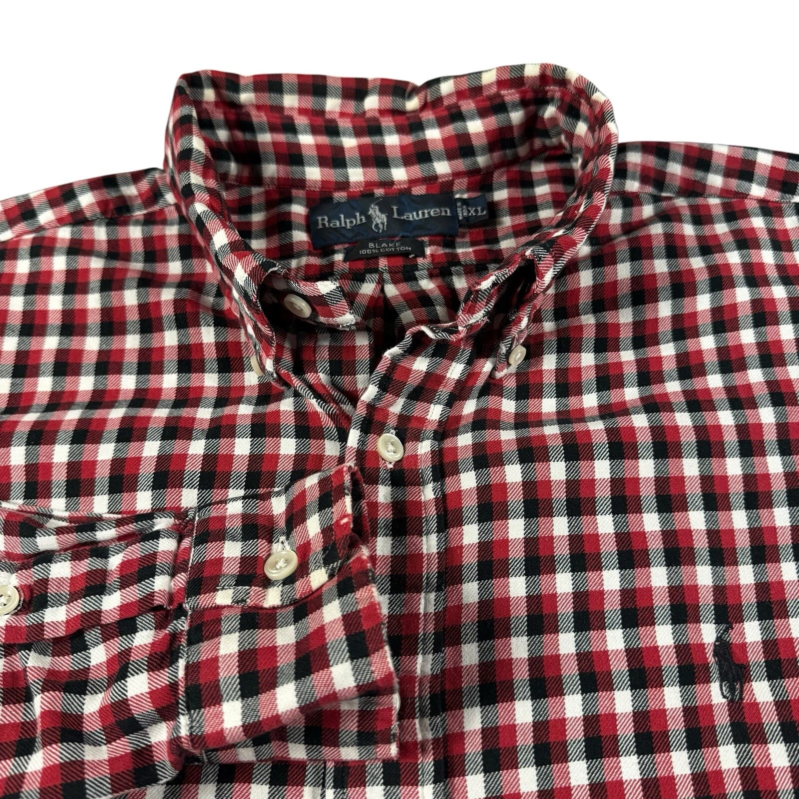 Vintage Ralph Lauren Flannel Blake Shirt Men’s XL Outdoor Preppy 100% Cotton