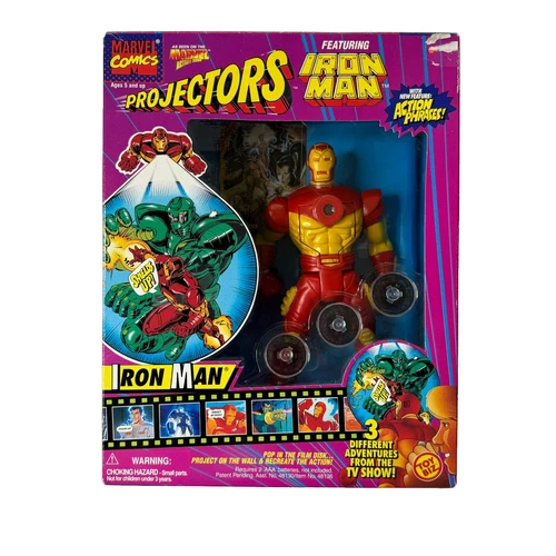 1995 Marvel Comics Iron Man Projector With 3 Different Adventures by Toy Biz