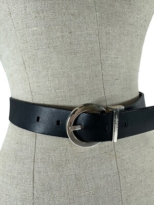 Vintage genuine Calvin Klein black brown leather belt medium  display picture 3