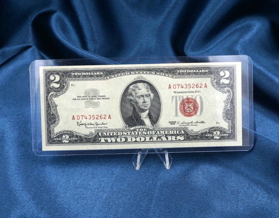 1963 $2 Red Seal United States Note Two Dollars Uncirculated Crisp CN869 - Image 3 of 4