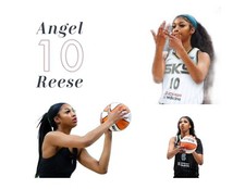Angel Reese Sky Chicago Holographic 11x14 Matted Frame