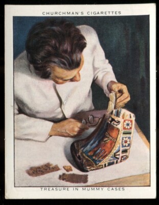 Tobacco Card, Churchman, TREASURE TROVE, Large 1935, Mummy Cases, #2