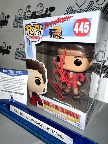 DAVID HASSELHOFF BAYWATCH 445 MITCH SIGNED HANDSIGNIERT FUNKO POP-BAS BECKETT COA - Bild 1 von 12