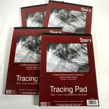 Darice Studio 71 Artist Tracing Paper Pad 25lb Medium 9" x 12" 97490-3 (4-Pack)