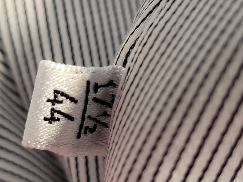 Authentic Gianni Versace Dress Shirt Men 17.5 Striped Formal Button Preppy White - Picture 7 of 16