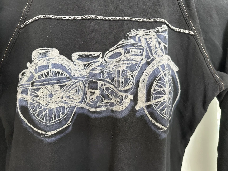 Camiseta Charlie Rocket Motocicleta Meninos Crianças Manga Longa Tamanho 10 Boutique Preta - Imagem 3 de 4