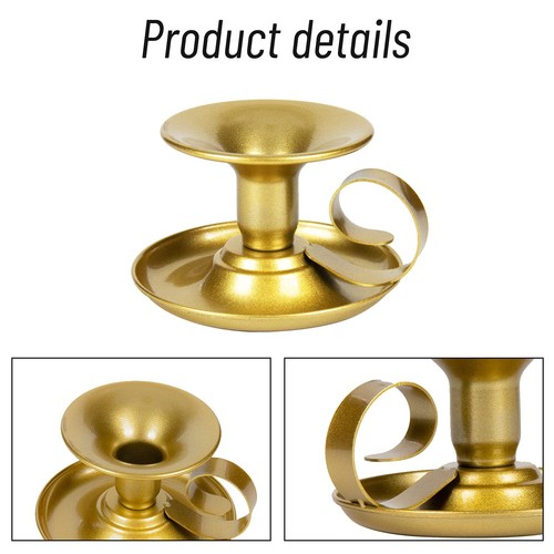 Candle Holders “ 4pcs Gold Retro Iron Taper Candlestick Holder Centerpieces For - Picture 4 of 6