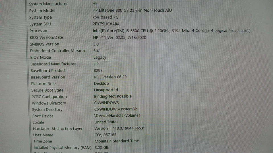 HP EliteOne 800 G3 AiO 8GB RAM 128GB SSD Intel i5-6500 @3.20 GHz Win11 Pro Stand - Image 2 of 4