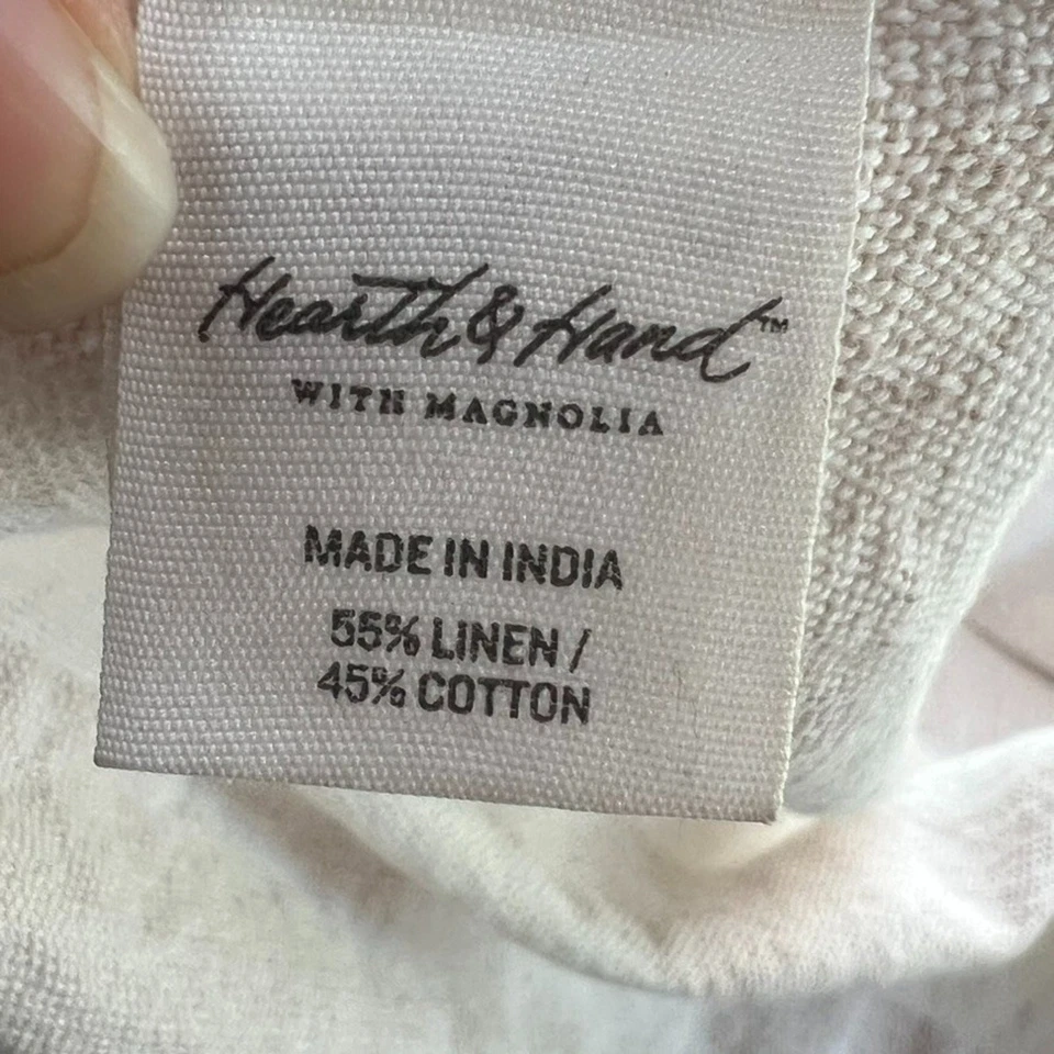 Hearth & Hand Table Runner 90x20英寸超大条纹亚麻棉混纺流苏 — 第 3/4 张图片