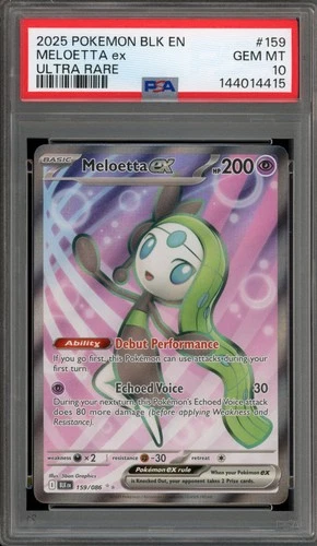 Pokemon Meloetta ex Black Bolt Ultra Rare #159 PSA 10 Gem Mint