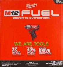 New In Box Milwaukee Fuel M12 2454-20 38 Cordless Impact Wrench 12 Volt